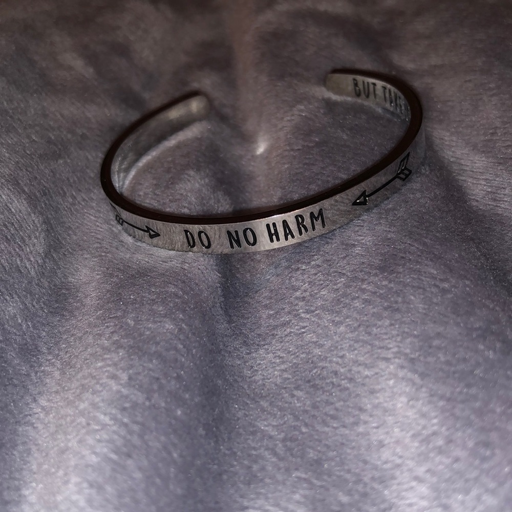 🌹Silver cuff med staff: Do No Harm But Take No-